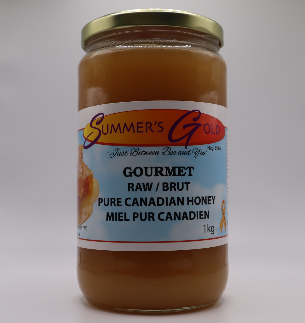 1 kg Raw Ontario Honey Glass Jar Canada No. 3