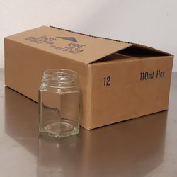 110-ml Hexagon Glass Jar (Holds 140-grams of Honey)
